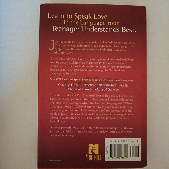 Hardback Book The Five Love Languages Of Teenagers - Picture 4 of 5